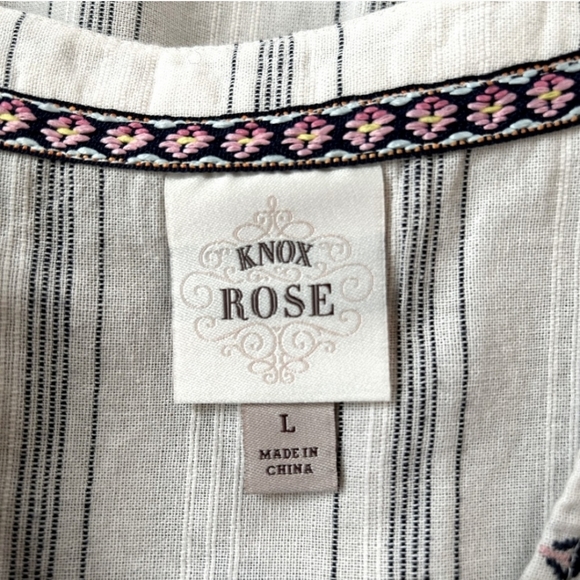 Knox Rose Long Sleeve Embroidered Dress - Cream and Black - Picture 6 of 7